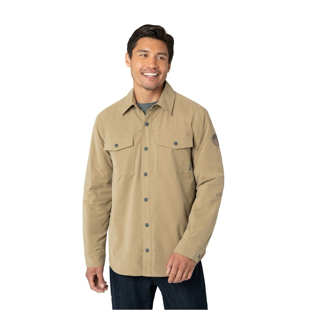 Eddie Bauer Mens Fleece Lined Shirt Jacket Saddle Tan‎ Southwestern EM32LW904 L